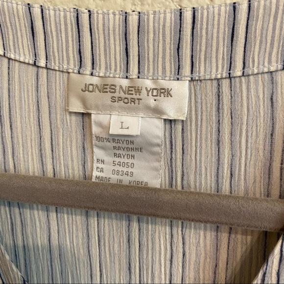 Sleeveless Blue and White Stripe Tunic Top size L - Picture 3 of 4